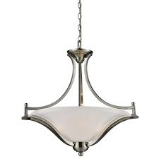 Shop Lagoon Brushed Nickel 3 Light Pendant Overstock 7967197