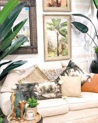 Palm Tree Wall Art Cushions And Gold Parrot Decor In 2020 Tribal Home Decor Palm Tree Wall Art Tropical Decor