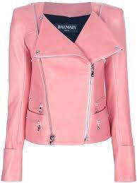 Balmain Pink Fitted Biker Jacket Fashion Fitted Biker Jacket Clothes