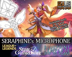 Star Guardian Seraphine Microphone Blueprint Template for - Etsy