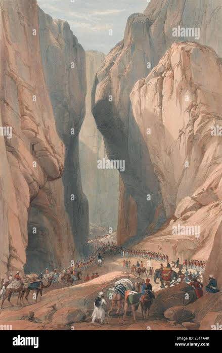 Entrance to the Bolan Pass from Dadur (The Army of the Indus forcing the Bolan Pass), 1839 Stock Photo - Alamy