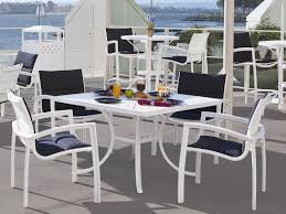 Tropitone South Beach Padded Sling Aluminum Dining Set Modern Outdoor Furniture Outdoor Furniture Tropitone
