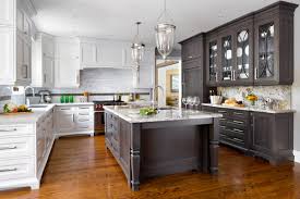 creative with two tone kitchen cabinets