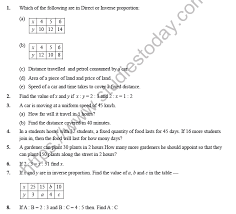 class 8 maths direct and inverse proportion worksheet