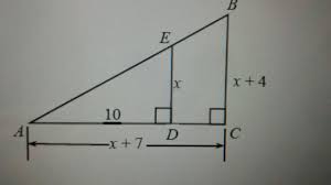 We need to know at least one side to go further. In The Diagram At Right Triangle Abc Triangle Aed A Solve For Xb Calculate The Perimeter Of Brainly Com
