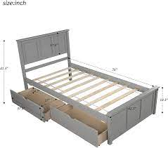 Shop wayfair.ca for all the best king platform beds. Buy Storage Platform Bed With Drawers And Wheels Solid Wood Twin Bed With Headboard And Footboard No Box Spring Needed Twin Size Grey Online In Indonesia B08j44935f