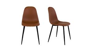 Maybe you would like to learn more about one of these? Lot De 2 Chaises En Simili Cuir Marron Collection Stockholm House Nordic Homifab