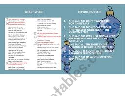 All I Want For Christmas Is Reported Speech Esl Worksheet By Red Beet