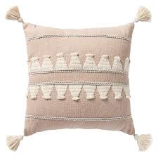 Tulum Woven Throw Pillow With Tassels 22 X 22 Clay Light Pink At Home Throw Pillows Light Pink Pillows Moroccan Throw Pillow