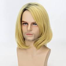 Amazon.com: FATMAUI Pelucas cortas de cabello rubio amarillo de los años 70  con raíz oscura sintética disfraz de Halloween peluca realista : Ropa,  Zapatos y Joyería