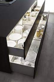 It has a sleek modern design and stainless steel countertop that is easy to clean. 20 Modern Dish Storage Design Ideas For Luxury Kitchen Luxurykitchendesigns Luxury Kitchens Modern Kitchen Design Home Decor Kitchen