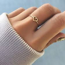 Cindy Love Ring Minimalist Cute Ring Heart Design In Gold Or Silver Color Heart Shaped Wedding Rings Open Heart Ring Wedding Rings For Women