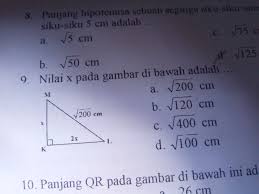 Angka berapakah yang tepat untuk menggantikan tanda tanya berikut ini? Nilai X Pada Gambar Di Bawah Adalaha 200 Cmb 120 Cmc 400 Cmd 100 Cm Brainly Co Id