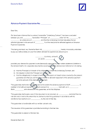 Our goal is to listen to you and provide the best financial services for consumers and businesses. Https Www Deutsche Bank De Dam Deutschebank De Shared Pdf Sample Advance Payment Guarantee Version 1 18 Pdf