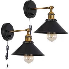 Are you looking for a diy lighting project that adds elegance to your space and saves you on electrician's fees? Larkar Dimmable Plug In Wall Sconce 2 Pack Ul Black Hardwired Industrial Vintage Wall Lamp Fixture Simplicity Arm Swing Farmhouse Goals