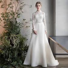 Long Sleeve Wedding Dress High Neck Bridal Dress Wedding Dress Long Sleeve Wedding Dresses Lace High Neck Wedding Dress