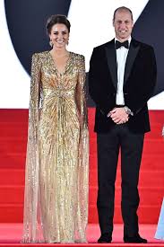 Kate Middleton Attends No Time to Die Premiere in Gold Sequin Gown