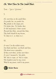 Oh Wert Thou In The Cauld Blast Poem By Robert Burns