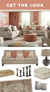 Get The Look From Ashley Furniture Home Decor Living Room Pink And Coral Accents And Access Table Decor Living Room Modern Furniture Living Room Home Decor