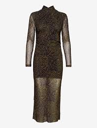 Allsaints Tia Halftone Ls Dres Midi Dresses Boozt Com