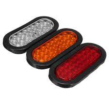 6inch 12v 24led Car Oval Rubber Mount Tail Lights Stop Turn Brake Lamp For Truck Trailer Bus Alexnld Com
