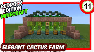 You can make the farm higher by putting sand on. Elegant Double Sided Cactus Farm Bedrock Edition Https Youtu Be L3dzzeeak A Cactus Farm Minecraft Building Blueprints Minecraft Architecture