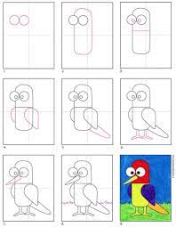 See more ideas about bird drawings, kids table and chairs, cartoon. How To Draw A Cartoon Bird Art Projects For Kids