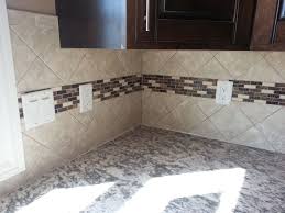 4x4 Tile Backsplash Set At An Diagonal With An Accent Stripe Going Through It Backsplash Glass Backsplash Farmhouse Backsplash