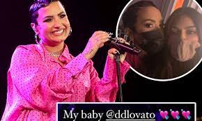 Kim Kardashian Supports Her Baby Demi Lovato At The Drive In Premiere Of Her Youtube Docuseries Daily Mail Online
