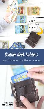 Add the dividers to the storage boxes. Diy Leather Deck Holders For Pokemon Or Magic Cards Great Tween Gift It S Always Autumn