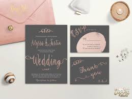 Rose Gold Wedding Invitation Printable Elegant Wedding Invitation Suite Modern Wedding Invite Simple Pink Grey Wedding Set Digital Printed Bruiloft