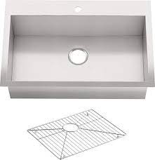 Check spelling or type a new query. Kohler Vault 33 Single Bowl 18 Gauge Stainless Steel Kitchen Sink With Single Faucet Hole K 3821 1 Na Drop In Or Undermount Installation 9 Inch Bowl Buy Online At Best Price In Uae Amazon Ae