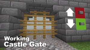 All you've got left to do is build your castle walls around the redstone to conceal it, run your buttons to the inputs, and your door is done. Minecraft How To Make A Working Castle Gate Easy Youtube