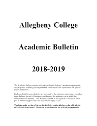 Https Sites Allegheny Edu Registrar Files 2018 10 2018 2019 Academic Bulletin Pdf