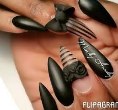 Black And White Striped Stiletto Nails Black Striped Bow Rose Stiletto Nails Nail Designs Beautiful Nails Stiletto Nail Art