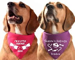 Christmas red plaid personalized dog bandana made of soft flannel, dog bandana over collar, christmas apparel for dog or cat. Personalised Christmas Dog Bandanas Uk Made D For Dog