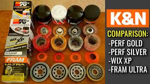 K N Oil Filters Cut Open Performance Gold Vs Performance Silver Vs Wix Vs Fram