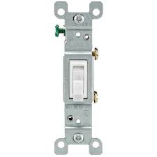 Leviton 15 Amp Single Pole Toggle Light Switch White R52 01451 02w The Home Depot