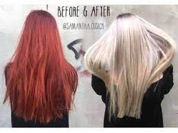 Love vibrant red mermaid hair hair by rachel fife. Transformation Gorgeous Red To Gorgeous Blonde Color Correction Hair Red Blonde Hair Hair Color Remover