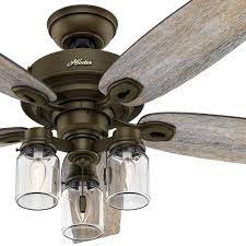 Hunter 52 Regal Bronze Ceiling Fan With 3 Lights And Mason Jar Glass Shades Home Garden Lamps Light Rustic Ceiling Fan Farmhouse Ceiling Fan Ceiling Fan