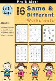 Kindergarten same and different worksheets workbook 25 printable same and different worksheets presented in a book for pre k preschool kindergarten and 1st grade recognizing which ones are the same or which one is different from a picture quiz. Same And Different Worksheets Teachers Pay Teachers