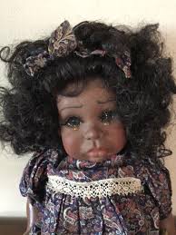 Janada Janie Bennett Black Baby Doll "Hanna" Signed Dated 1994 22" High