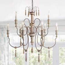 Weathered Wooden Chandeliers With Pendants 9 Lights French Country Chandelier Country Chandelier French Country Lighting