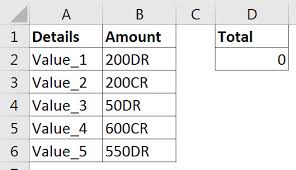 Handling Dr And Cr At The End Of Numbers In Excel A4