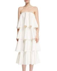Solace London Frida Strapless Tiered Ruffled Cocktail Dress Dresses Dress Up Fashion
