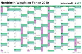 Alle ferienkalender kostenlos als pdf, mit feiertagen. Ferien Nordrhein Westfalen 2019 Ferienkalender Ubersicht