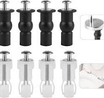 Toilet Seat Screws Fittings, Universal Toilet Lid Seat Hinges Bolts, Toilet  Seat Fittings Expanding Rubber Top Nuts, Fixings WC Blind Hole Fitting(8 ...