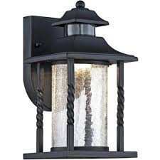 Oil rubbed bronze outdoor led motion sensor wall barn light sconce lantern. John Timberland Outdoor Wall Light Fixture Led Black Lantern 11 1 2 Clear Crackled Glass Dusk To Dawn Motion Sensor For House Target
