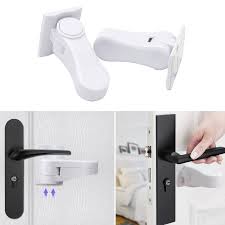 1pc 2pcs Door Lever Lock Child Proof Doors Handles Adhesive Child Safety Tools Baby Safety Health Baby