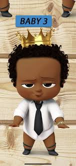 Black Boss Baby Boy With Crown Pin On Toya Boards